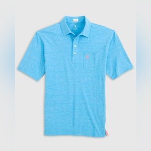 Johnnie-O Men's Heathered Original Polo Bondi Blue, men’s Large NWT MRSP $89